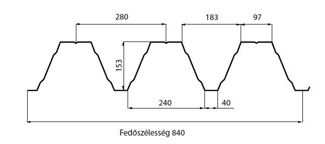T153-teherhordo-trapezlemez-profilmetszet T153-teherhordo-trapezlemez-profilmetszet